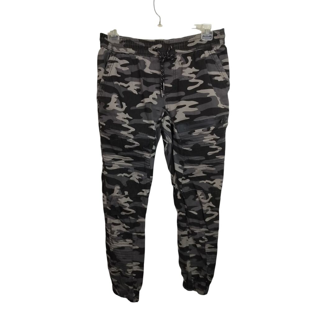 M740) Ring of Fire Men's Leftout Black Camo Moto Jogger Size  XL